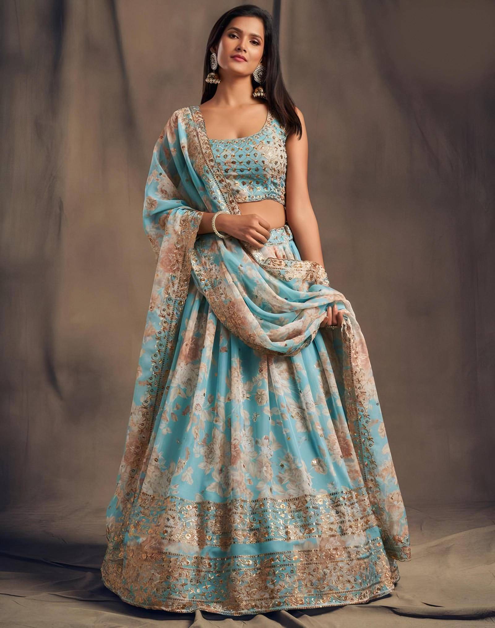 MC9202 ORGENZA Lehenga Choli Wholesalers in Ahmedabad
